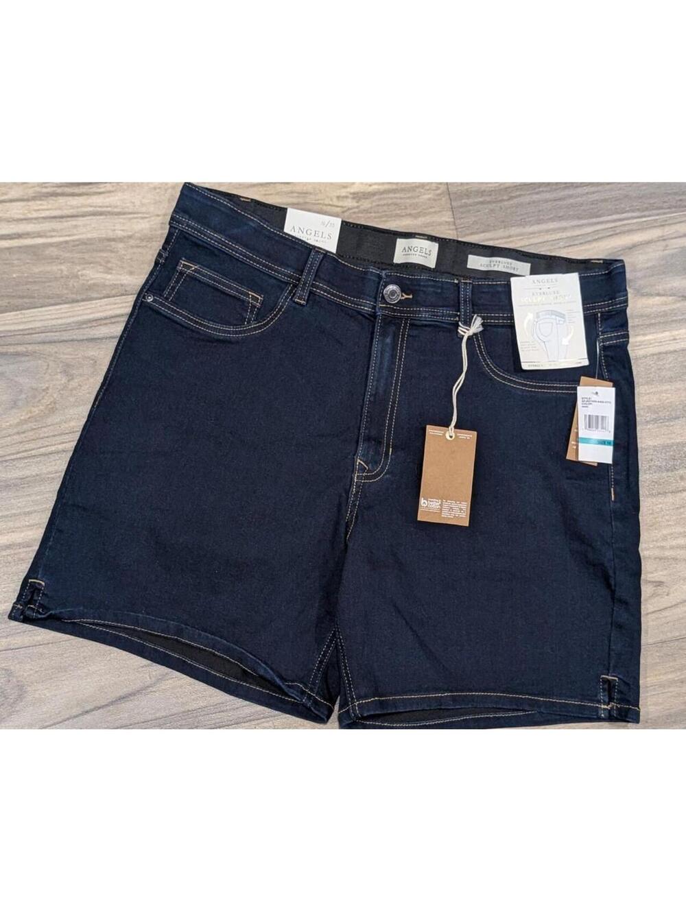 Angels Everluxe Sculpt Short Dark Wash Denim Shorts Size 16/33 NWT